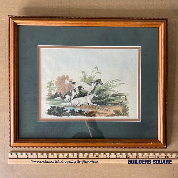 Antique "Setters" By R Pollard Engraver & Print seller Framed Glass Cover - Picture 5 of 9